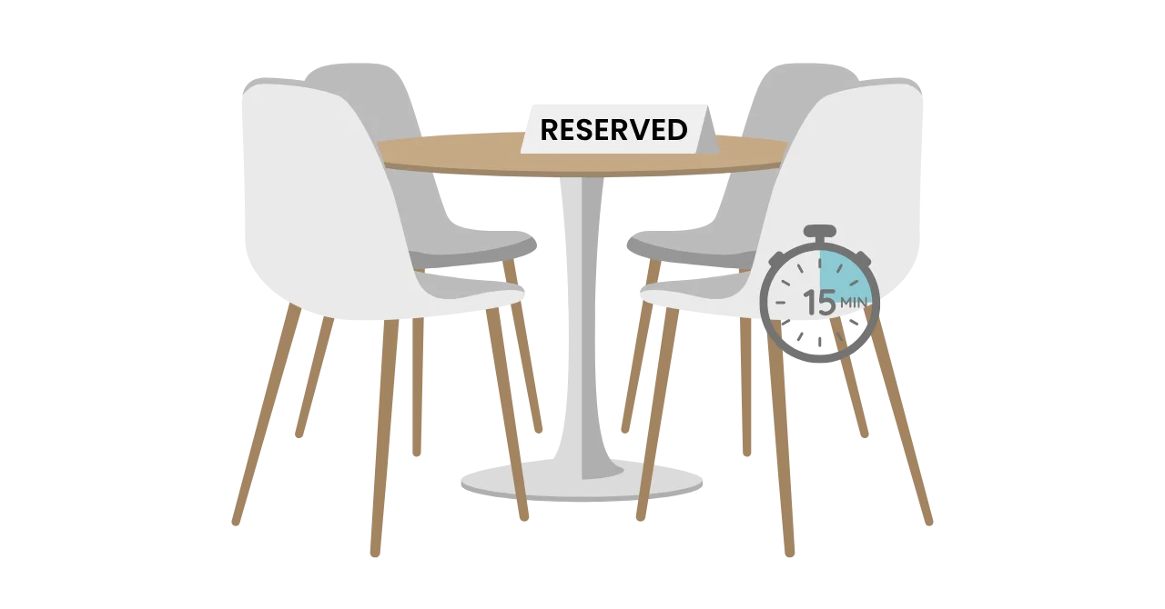 直前席キープ - 15分間席を確保