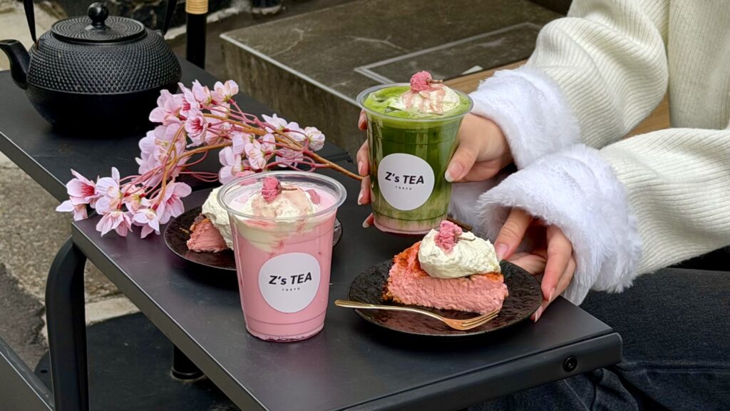 新宿御苑のモダン抹茶カフェの桜×抹茶メニュー